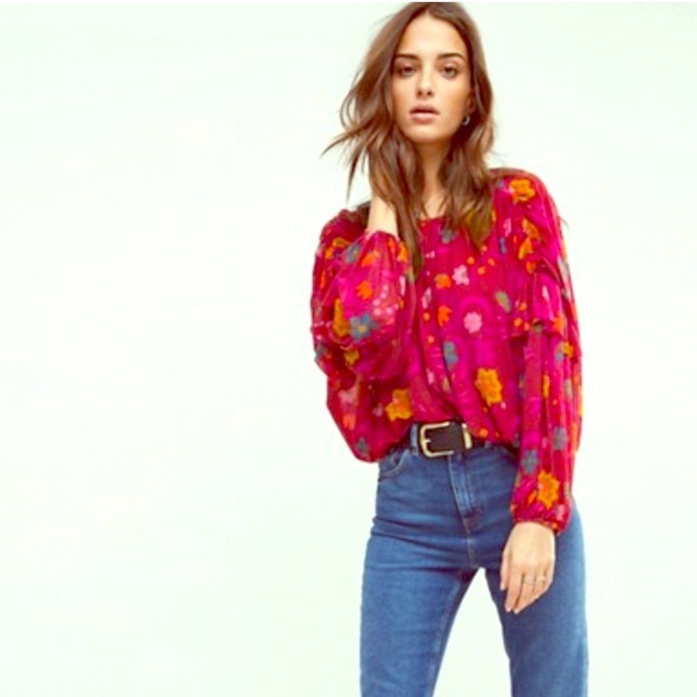 Free People 🆕 ✅ Wildflower Honey Top BoHo modest!
